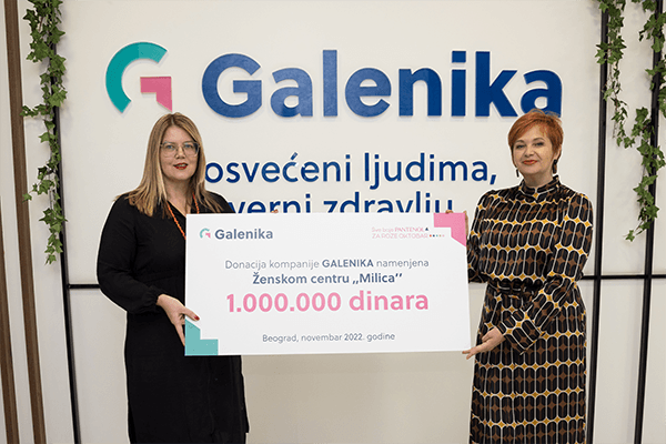 Galenika donirala sredstva ženskom centru “Milica” za podršku ženama u borbi protiv raka dojke