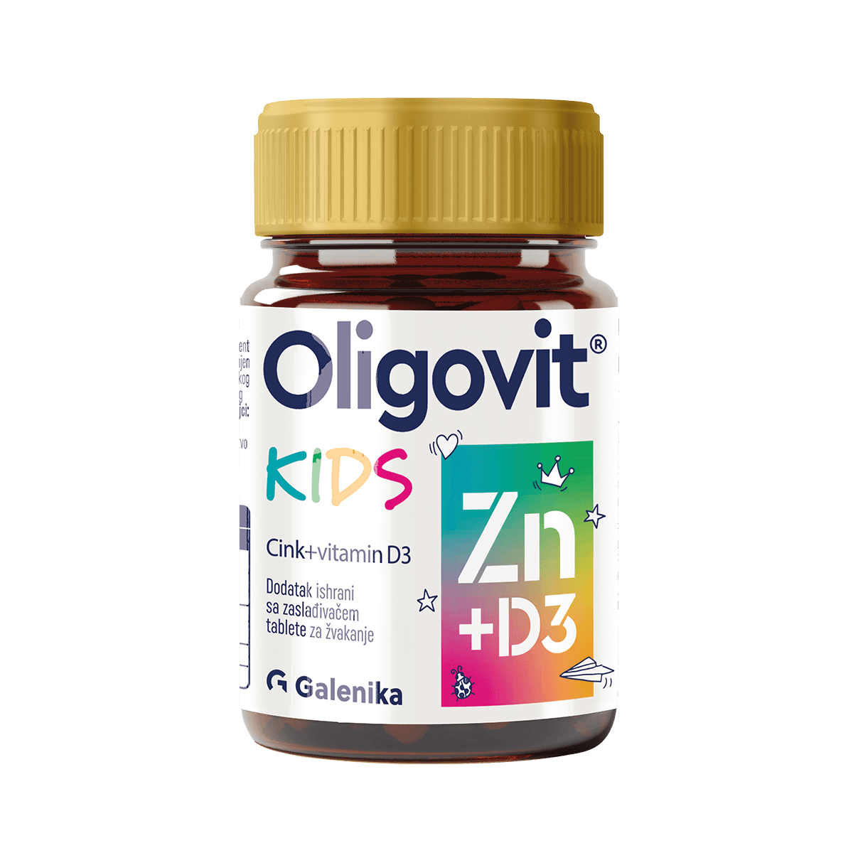 OLIGOGAL® Kids Zn+D3, tablete za žvakanje