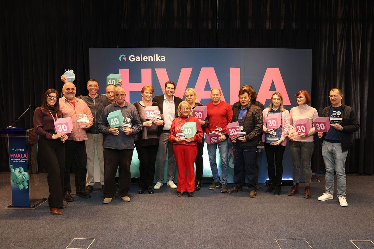 Uručena priznanja Galenika jubilantima